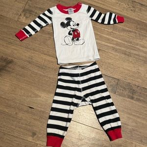 12-18 month Hanna Andersson Disney Mickey Mouse striped pajama long John
